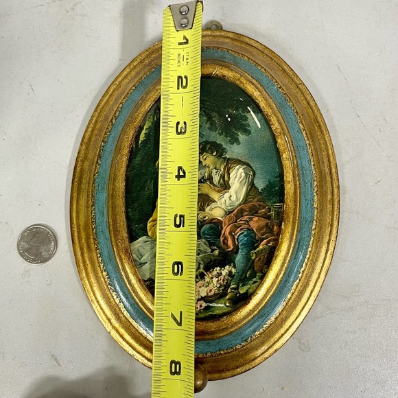 Vintage florentine art print gold leaf gilded wood frame crafted in Italy BL - Picture 3 of 6